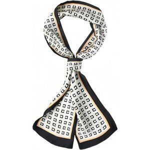 Women Blck White Purse Handbags Satin Scarf Lightweight Fashion Silk Neck Tie